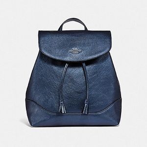 COACH Elle Backpack in Metallic Midnight Silver